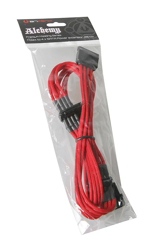 ALCHEMY CABLE MOLEX A SATA X 4 RD/BK